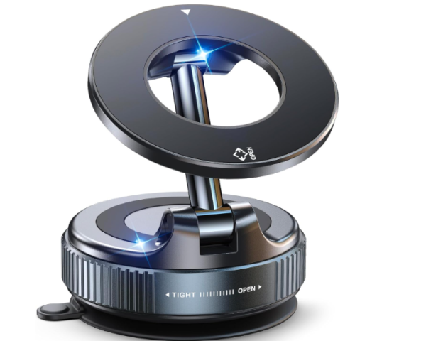 Magnetic Suction Cup Phone Mount for Magsafe, 360° Adjustable Magnetic Car Phone Holder, Pocket Size Foldable Car Mount, Cell Phone Holders