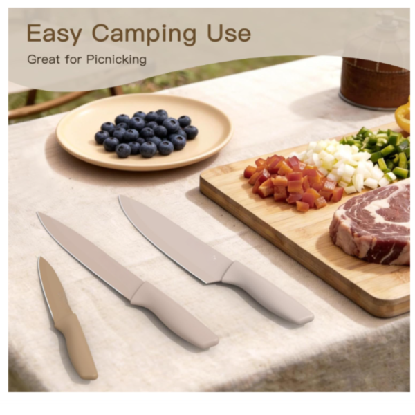 13 Pieces Kitchen Knives Set with Healthy Anti-Rust Coating, Dishwasher Safe, Stainless Steel Chef Knife Sets with 6 Blade Guards, Perfect Holiday Gifts for Kitchen