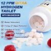 Molecular Hydrogen Tablets (12 PPM) - 120 Count High Potency H2 Supplement with Magnesium - Fast Dissolving Hydrogen Water